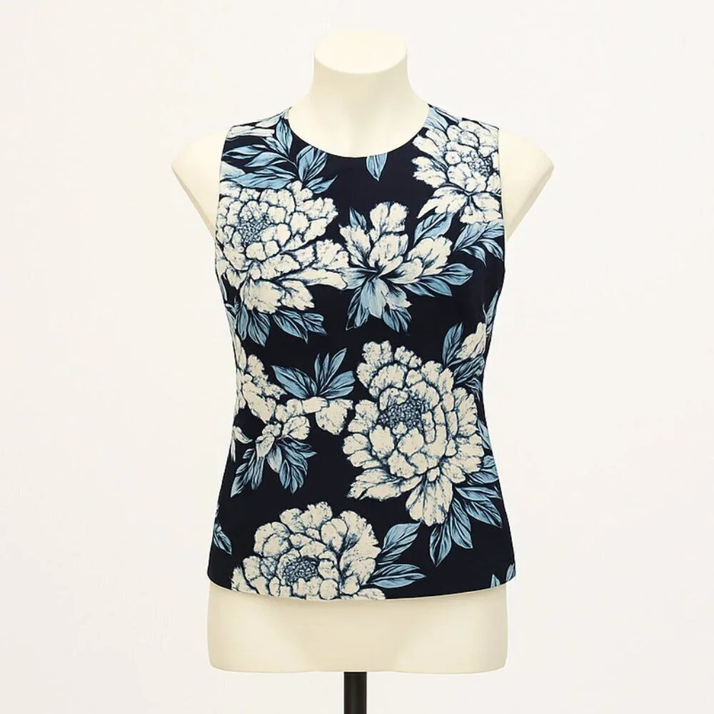 Balenciaga Paris 100% Silk Floral Sleeveless Blouse Size 40 (US 6) Designer - Picture 1 of 9